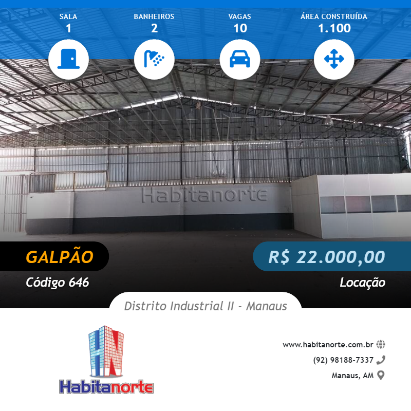 GALPÃO 1.100M² CONDOMÍNIO FECHADO NO DISTRITO INDUSTRIAL