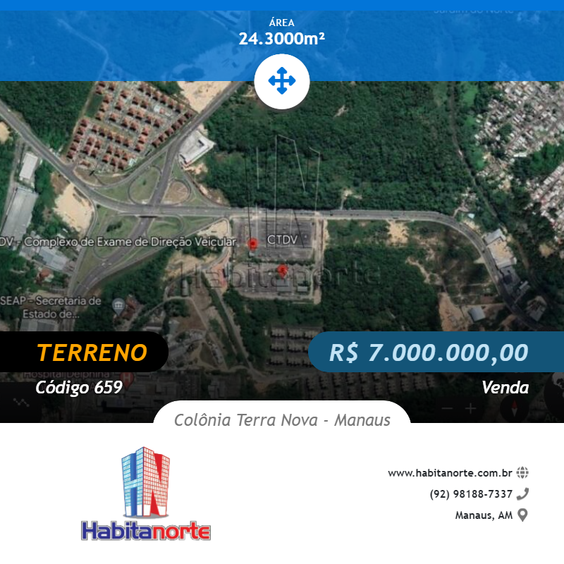 SANTA ETELVINA - TERRENO 24.300M² PARA VENDA EM MANAUS