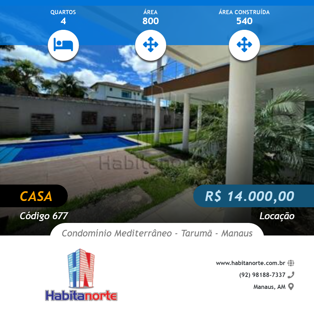 CONDOMÍNIO MEDITERRÂNEO ALUGUEL DE CASA NO TARUMÃM, MANAUS
