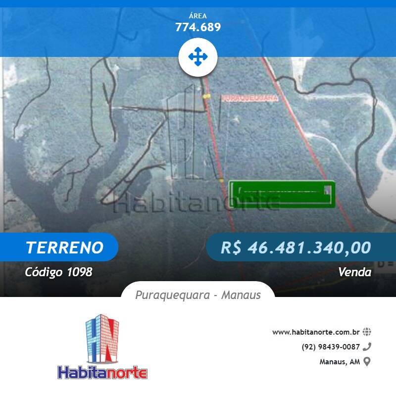 ILHA NO PURAQUEQUARA - MEDINDO 774.689M²