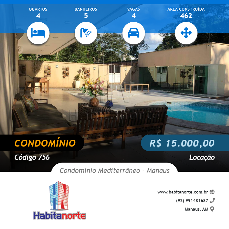 CONDOMÍNIO MEDITERRÂNEO ALUGUEL DE CASA 100% MOBILIADA