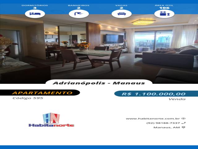 #595 - Apartamento para Venda em Manaus - AM