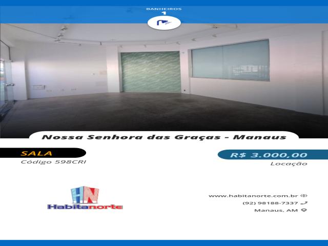 #598CRI - Sala para Locação em Manaus - AM - 1