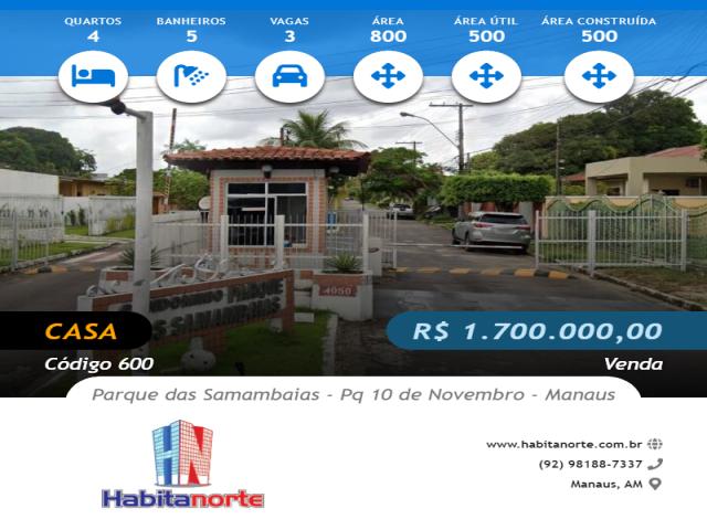 #600 - Casa Padrão para Venda em Manaus - AM - 1