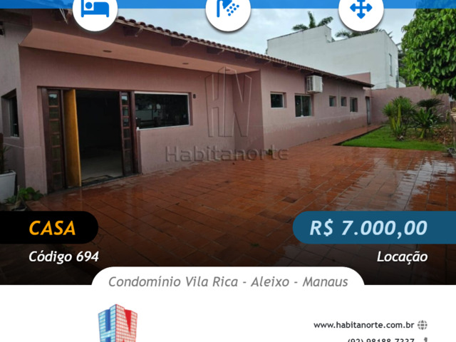 #694 - Casa Padrão para Locação em Manaus - AM - 1
