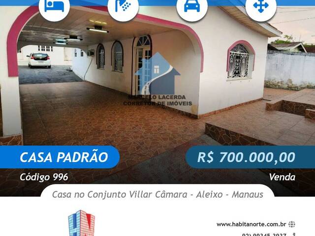 #996 - Casa Padrão para Venda em Manaus - AM