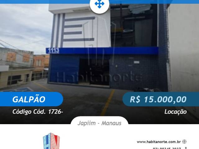 #Cód. 1726- - Galpão para Locação em Manaus - AM - 1