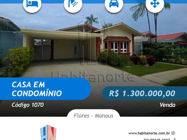 #1070 - Casa em Condomínio para Venda em Manaus - AM - 1