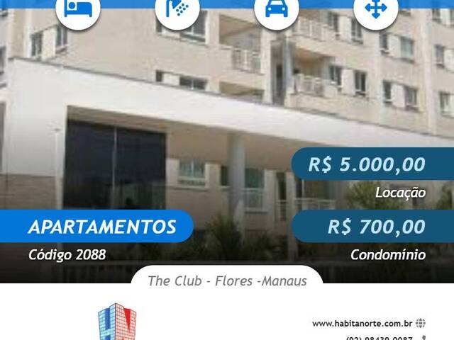 #2088 - Apartamentos para Locação em Manaus - AM - 1