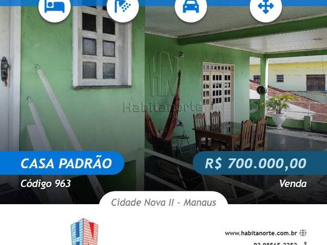 #963 - Casa Padrão para Venda em Manaus - AM