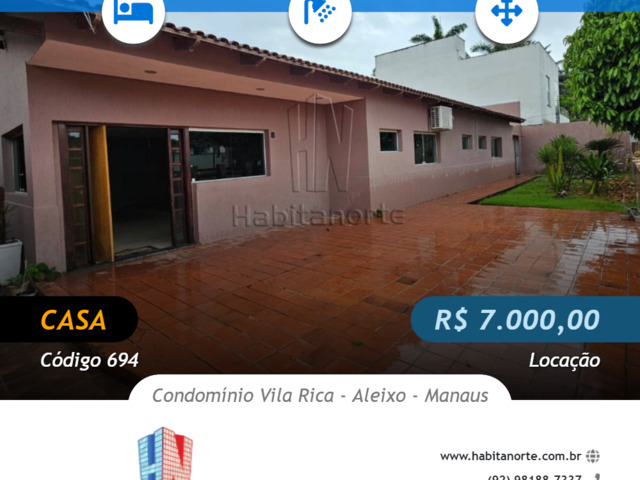 #695 - Casa Padrão para Locação em Manaus - AM - 1